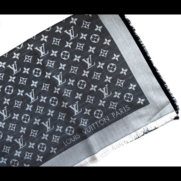 Louis Vuitton Black Denim Monogram Scarf/Shawl - Picture 8 of 8